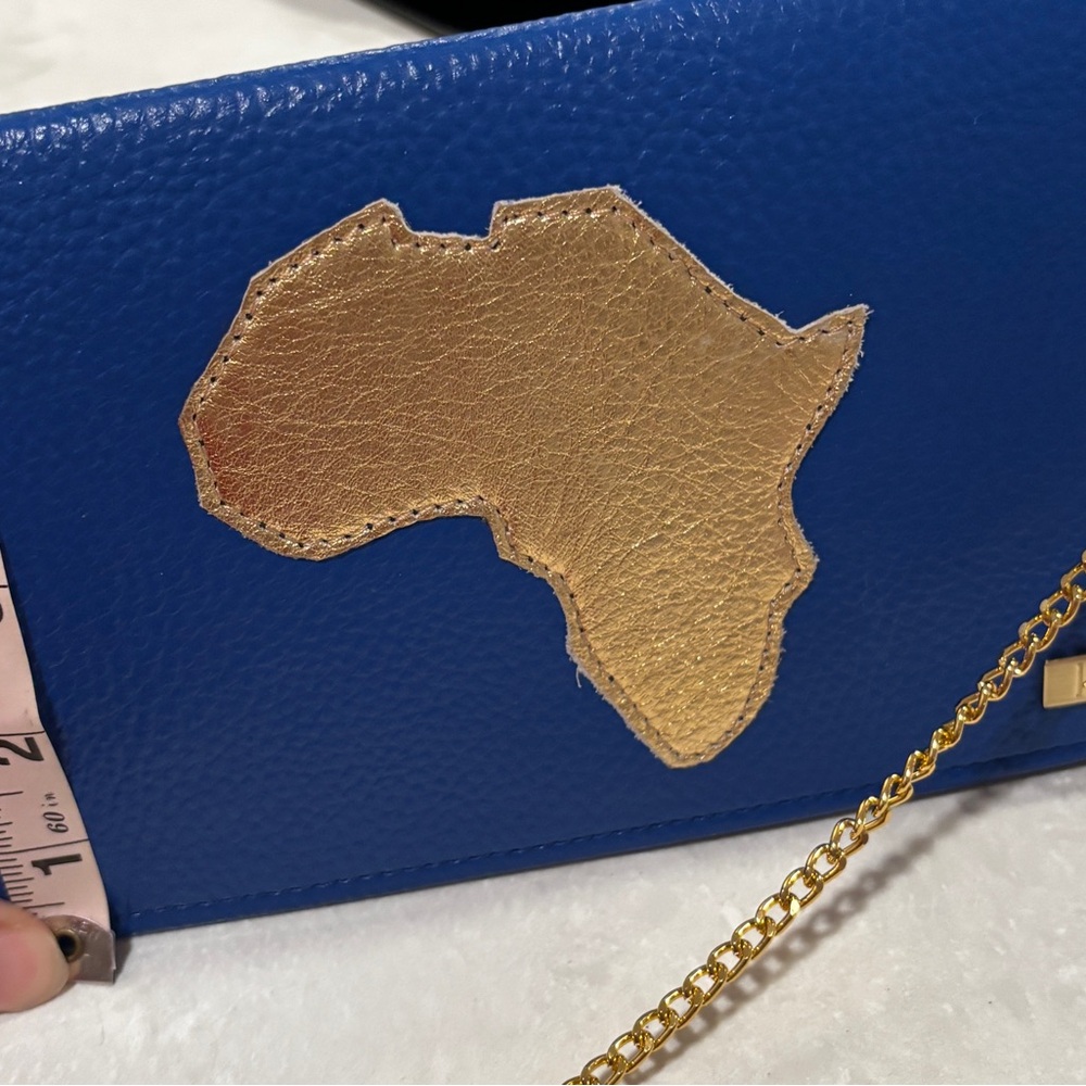 Stylish Royal Blue Clutch with Africa Design